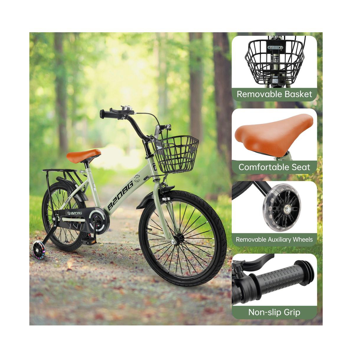 Artudatech 18 inches Kid's Bicycle Bmx Child Bike for Ages 7-9 Years with auxiliary wheels