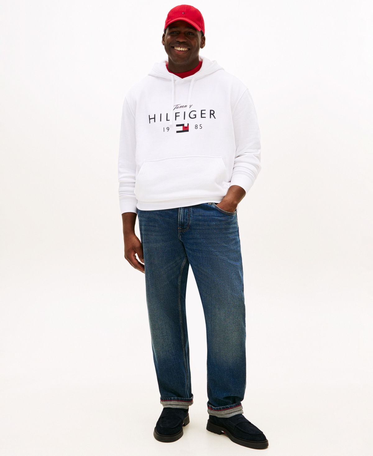 Tommy Hilfiger Men's Big & Tall Regular-fit Hooded Sweatshirt In White