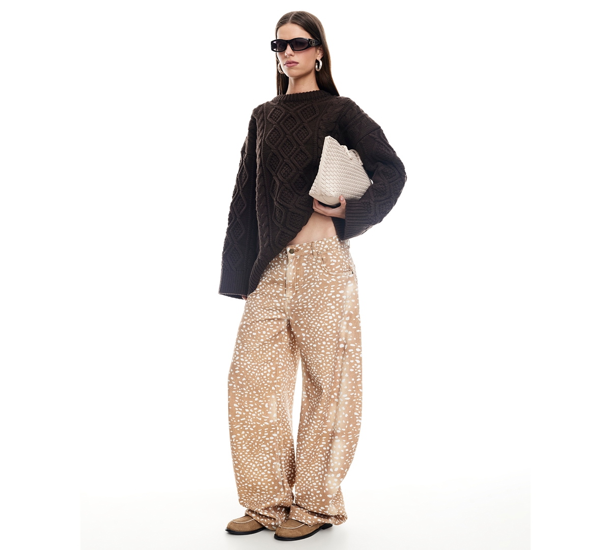 Lioness Gigi Knit Sweater In Brown