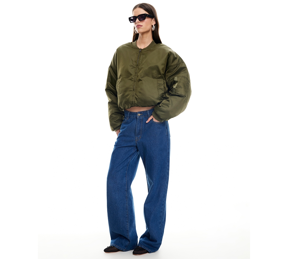 Lioness Women's Essential Zippered Bomber Jacket In Gray