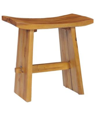 Stool Teak Solid teak wood Compact Durable Stool Rectangular