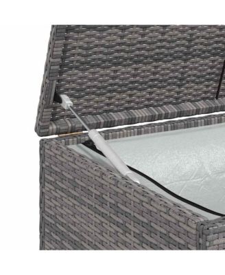 Patio Storage Box Gray 47.2&amp;quot;x19.7&amp;quot;x23.6&amp;quot; Poly Rattan