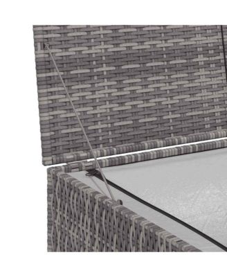 Outdoor Storage Box Grey PE Rattan 59.1x39.4x39.4 in
