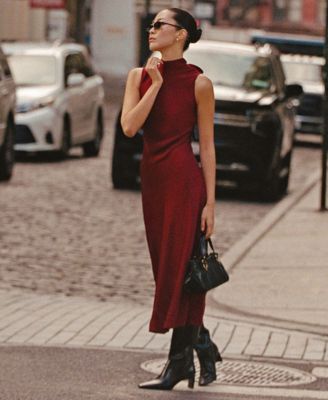 Women's Ennis Satin Sleeveless Bow Midi Dress