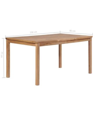 Dining Table Natural Solid Teak Wood 59.1 x 35.4 x 30.3 in