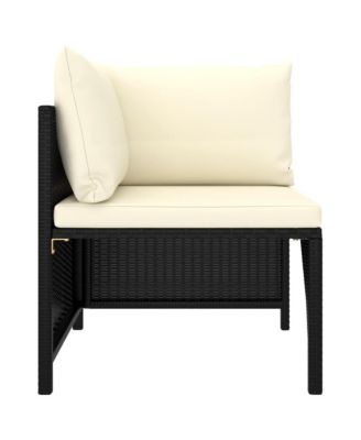 Garden Sofa Set Black and Cream White