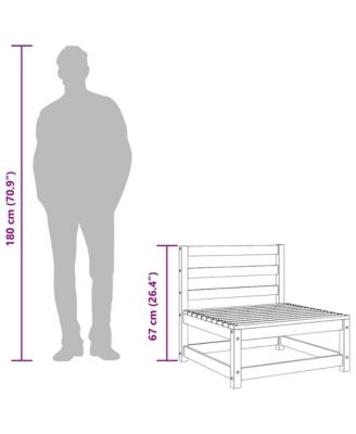 Patio Middle Sofas 3 pcs Honey Brown Solid Pinewood