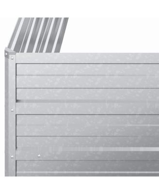 Garden Raised Bed Silver Galvanized Steel Large Garden Raised Bed