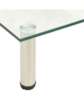 TV Stand Clear Tempered Glass, Stainless Steel Glass surface