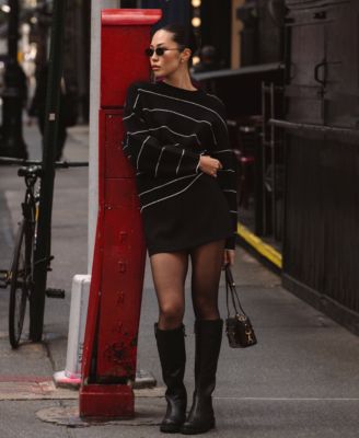 Women's Striped Long-Sleeve Sweater