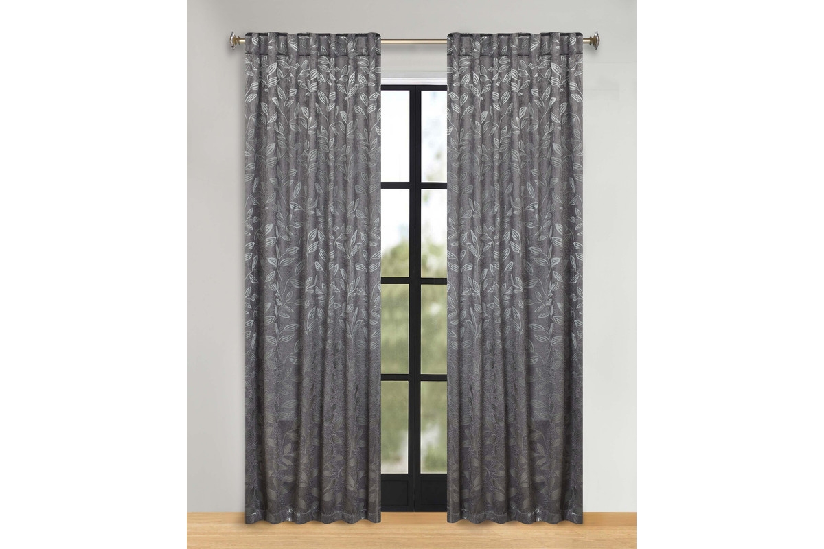 Superior Leaves Modern Bohemian Back Tab Blackout Curtain Set