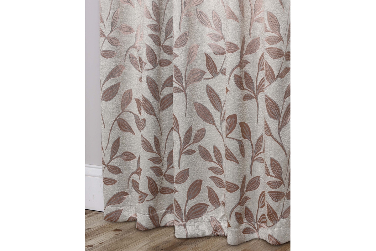 Superior Leaves Modern Bohemian Back Tab Blackout Curtain Set