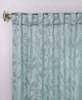 Leaves Modern Bohemian Back Tab Blackout Curtain Set, 52"x 108"