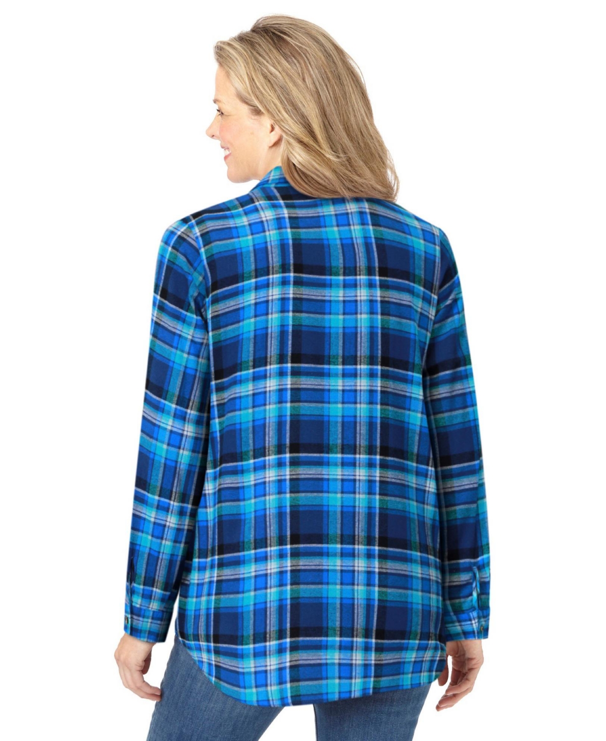 Woman Within Plus Classic Flannel Shirt
