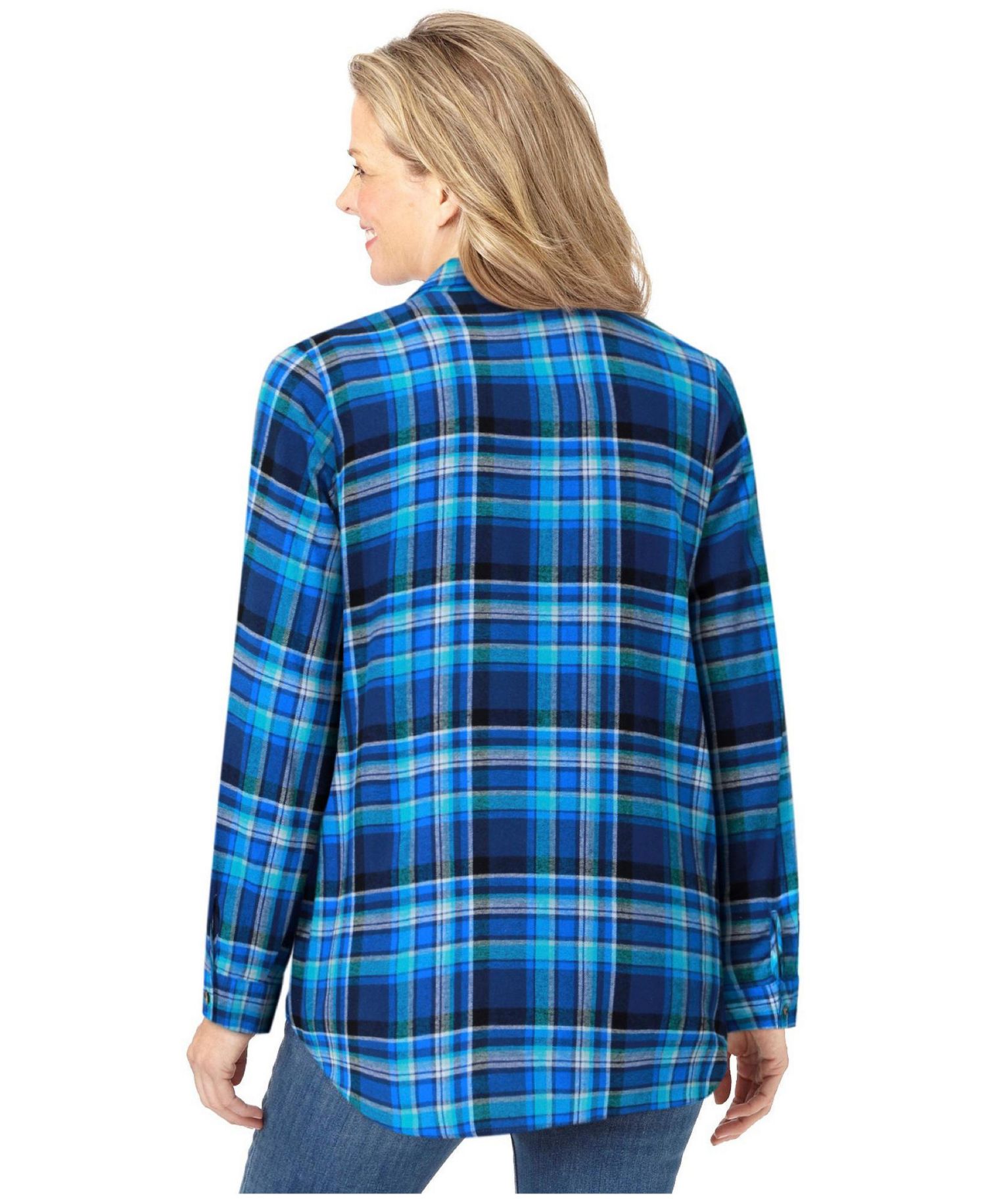 Plus Size Within Plaid Double-Brushed Cotton Flannel Shirt