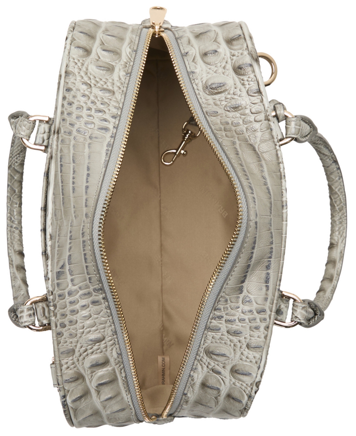 Brahmin Marissa Small Alden Road Leather Satchel Bag In Gray