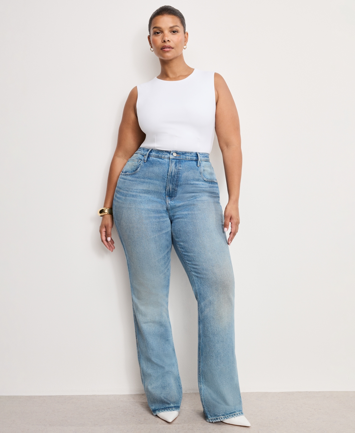 Good American Women's Corset Tank Top In White