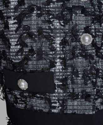 Women's Cropped Tweed Button Front with Jacket