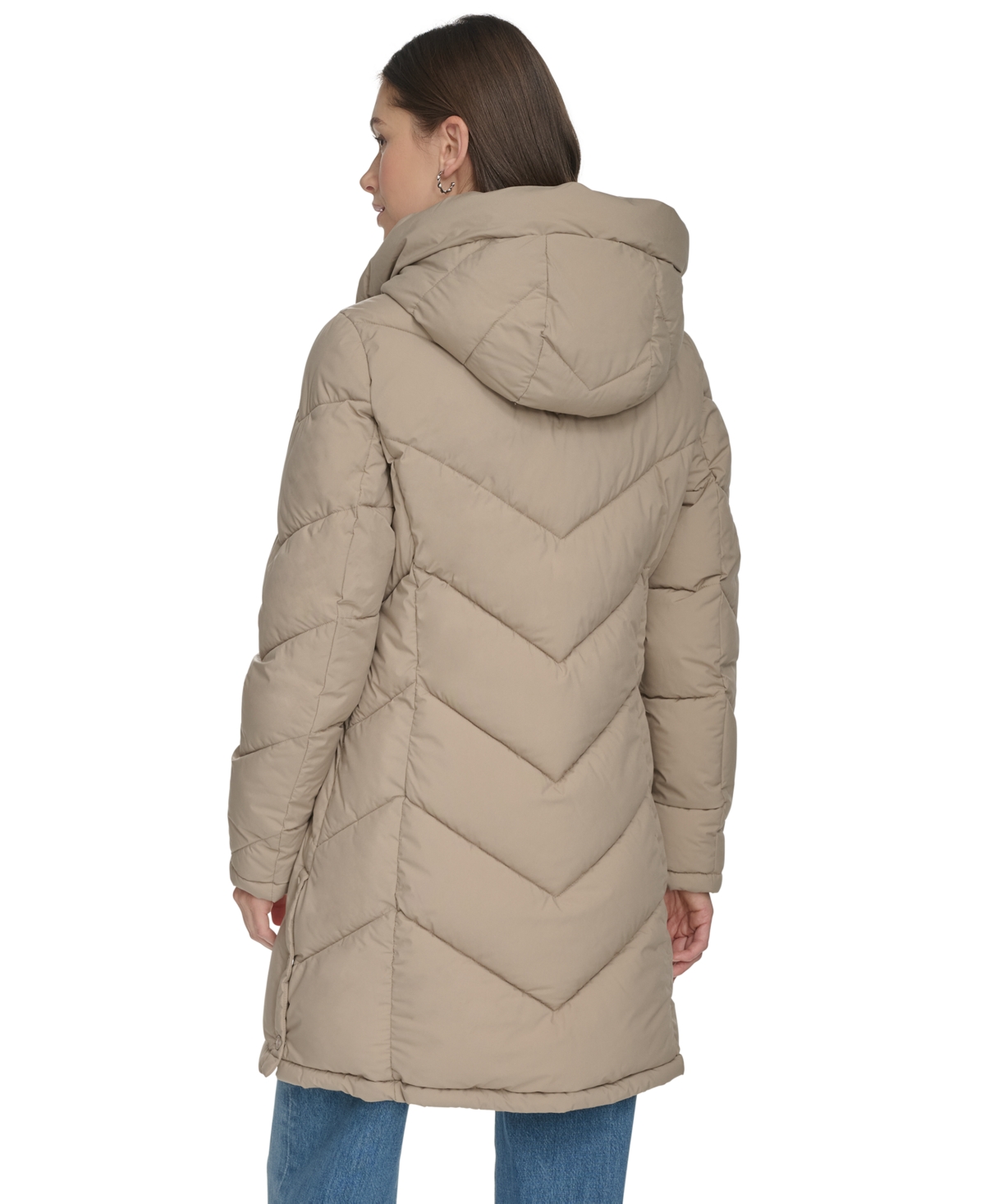 Calvin Klein Women's Lined Hooded Puffer Coat In Neutral