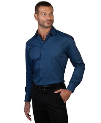 Men's Solid Slim-Fit Dress Shirt