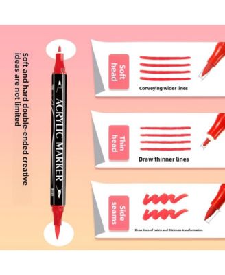 24-Color Double-Headed Acrylic Marker Pen Set, Waterproof, Non-Fading, for Art, Graffiti & Non-Transparent Paper
