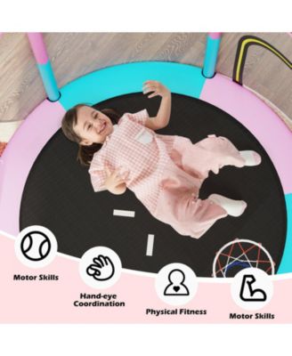 60 Inch Kids Trampoline Toddler Recreational Trampoline With Basketball Hoop