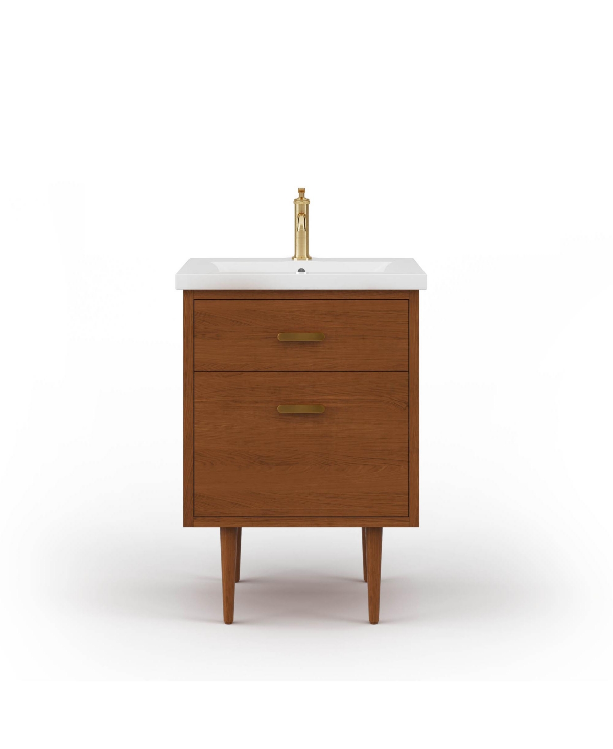 Water Creation 24.5" Solid Wood Vanity with White Ceramic Top and Single Sink