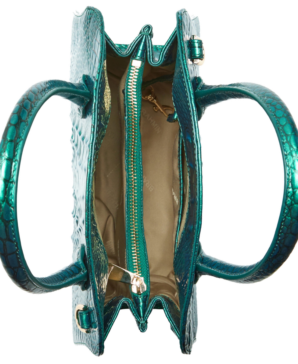 Brahmin Rosetta Melbourne Medium Leather Satchel Bag In Green