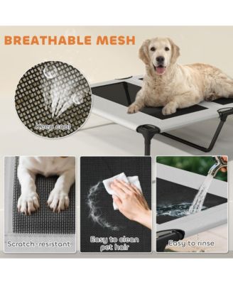 Elevated Dog Bed, Portable Raised Pet Bed with Canopy, Bag, 36"L