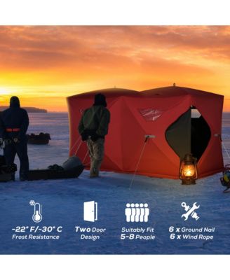 8 People Ice Fishing Shelter Pop-up Ice Fishing Tent,