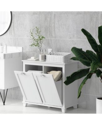 Tilt-Out Laundry Sorter Bathroom Cabinet