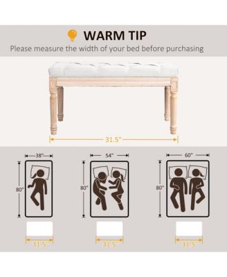 32" End of Bed Bench, Upholste Bedroom Bench,