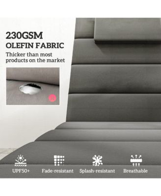 2pcs Olefin Chaise Lounge Chair Cushion, 80" x 26",
