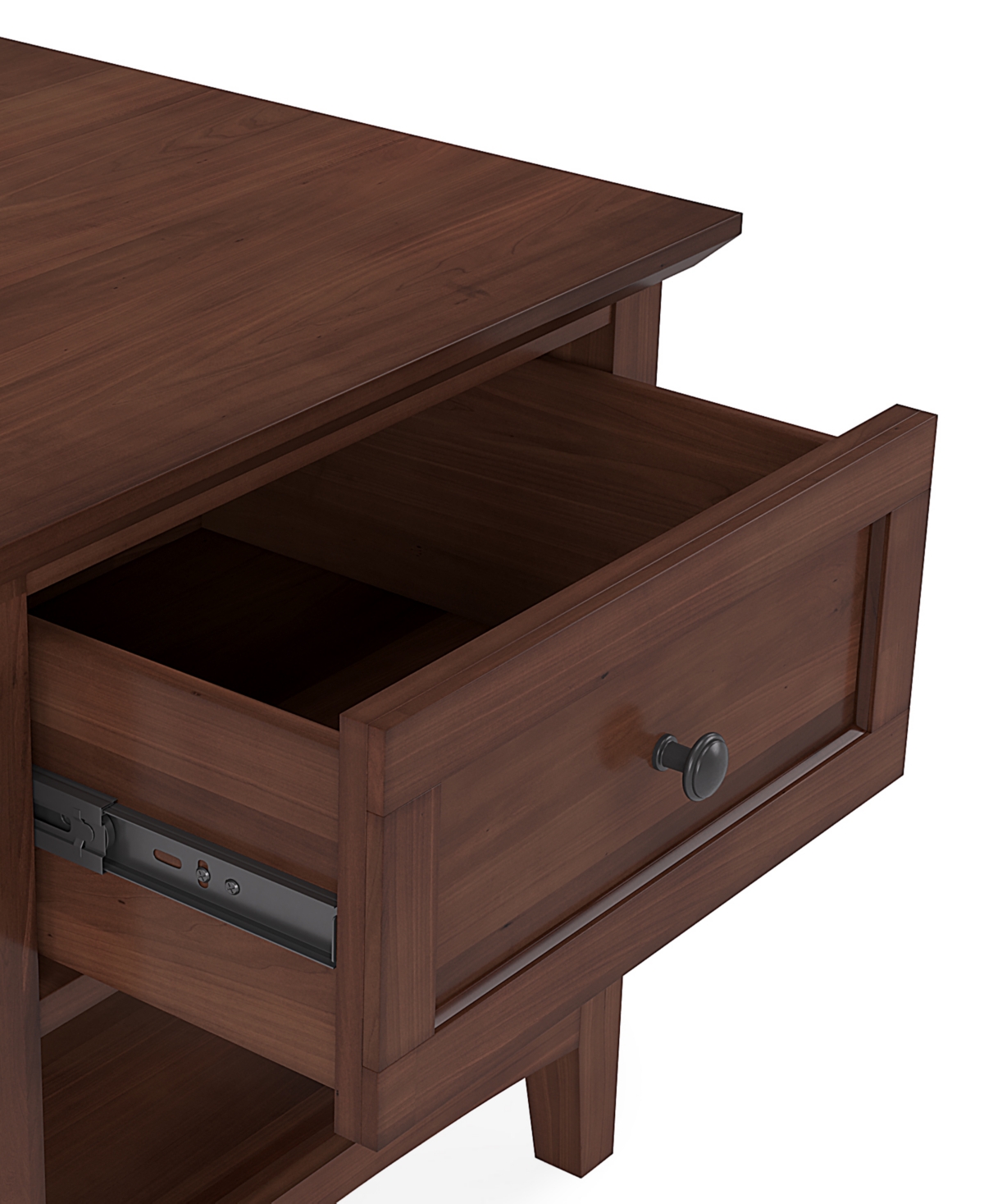 Macy's Furniture 24" Solid Wood Hedworth Square End Table In Brown