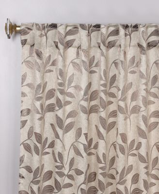 Leaves Modern Bohemian Back Tab Blackout Curtain Set, 52"x 63"