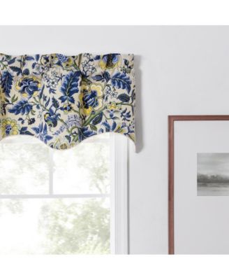 Regency Scallop Shaped 3" Rod Pocket Valances for Windows 50" x 15" Blue