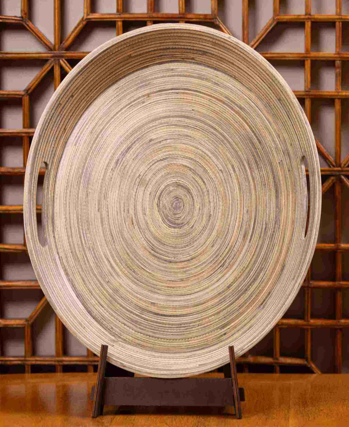 Joyce Chen Lexa Collection 16" Serving Tray In Brown