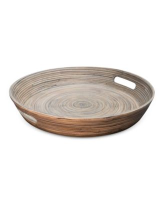 Lexa Collection 16 inch Bamboo Serving Tray with Handles