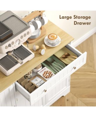 41" Sideboard Buffet Cabinet with Storage Drawer, Adjustable Shelf,