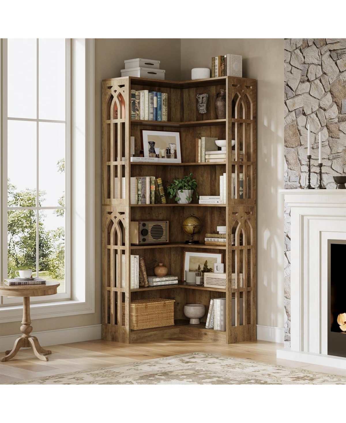 Tribesigns 6-tier Kitchen Pantry, 75.2" Tall Corner Shelf L-shaped Shelf, Large Corner Shelf Unit