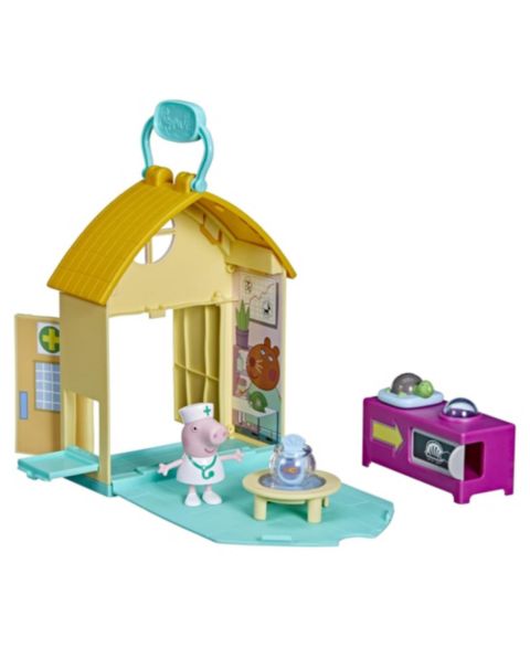 Детский игровой набор Hasbro Peppa Pig Visits the Vet Interactive 4-Piece Playset, Ages 3+, цвет: Жёлтый / Фиолетовый