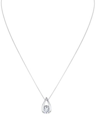 Lab Grown Diamond Pear Shape Pendant Necklace (1 ct. t.w.) in 14k White or Yellow Gold