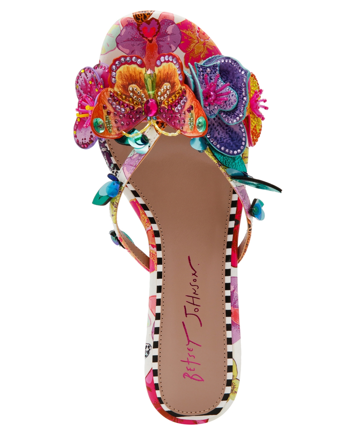 Betsey Johnson Women's Beatriz Butterfly Kitten Heel Dress Sandals