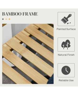 Double Laundry Hamper with 2 Removable Bags, and Natural Wood