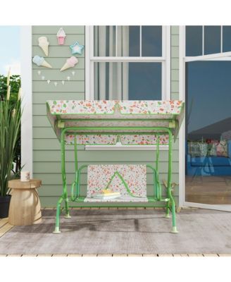 Kids Patio Swing, 2-Seater Outdoor Porch Swing Chair,