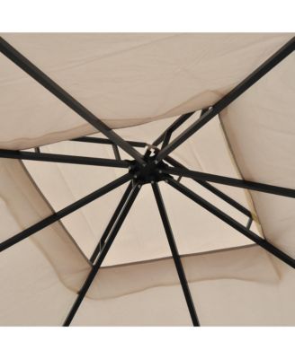 10' x 10' Patio Gazebo with Mesh Sidewalls & 2-Teir Canopy,