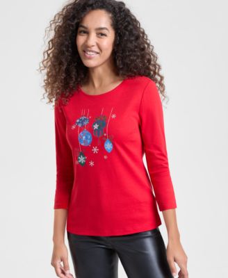 Holiday Lane - Petite Scoop Neck Top