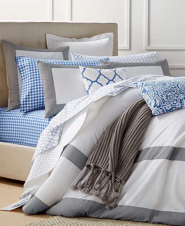 Charter Club Colorblock Full/Queen Duvet Cover Set, Created for Macy's