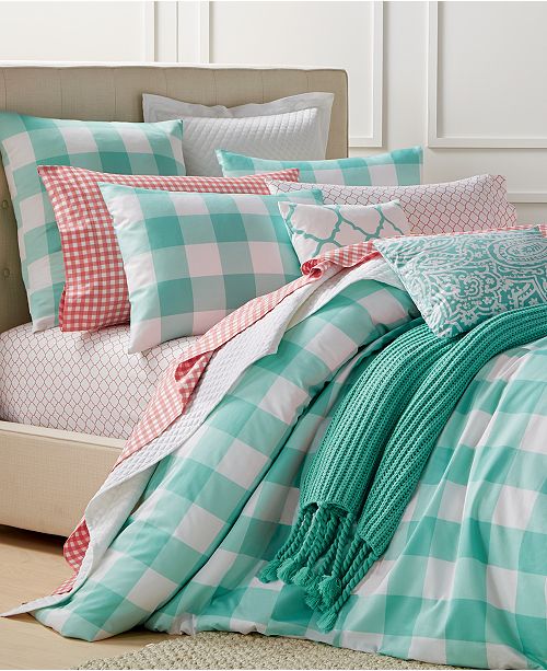 Charter Club LAST ACT! Gingham Teal Bedding Collection, Created for