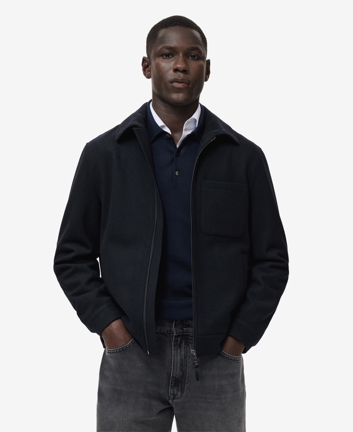 Mango Men's Wool-Blend Pocket Jacket